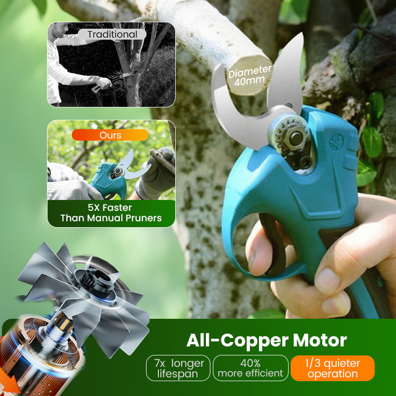 🔥 60% OFF! ✨ ELECTRIC PRUNING SHEARS - Cordless & 10mm Cutting Capacity, 2-Hour Fast Charge, Ergonomic Design for Garden and Orchard 🌿🔋